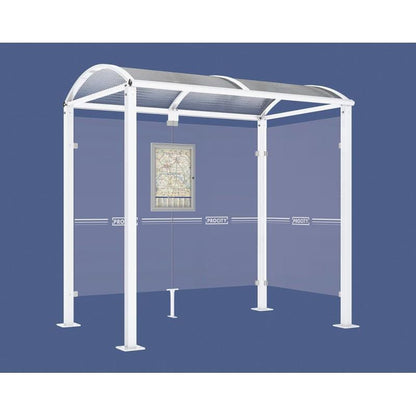 Cityscape Direct Voute Bus Shelter 2500mm / White (RAL 9010) / With cladding on one side