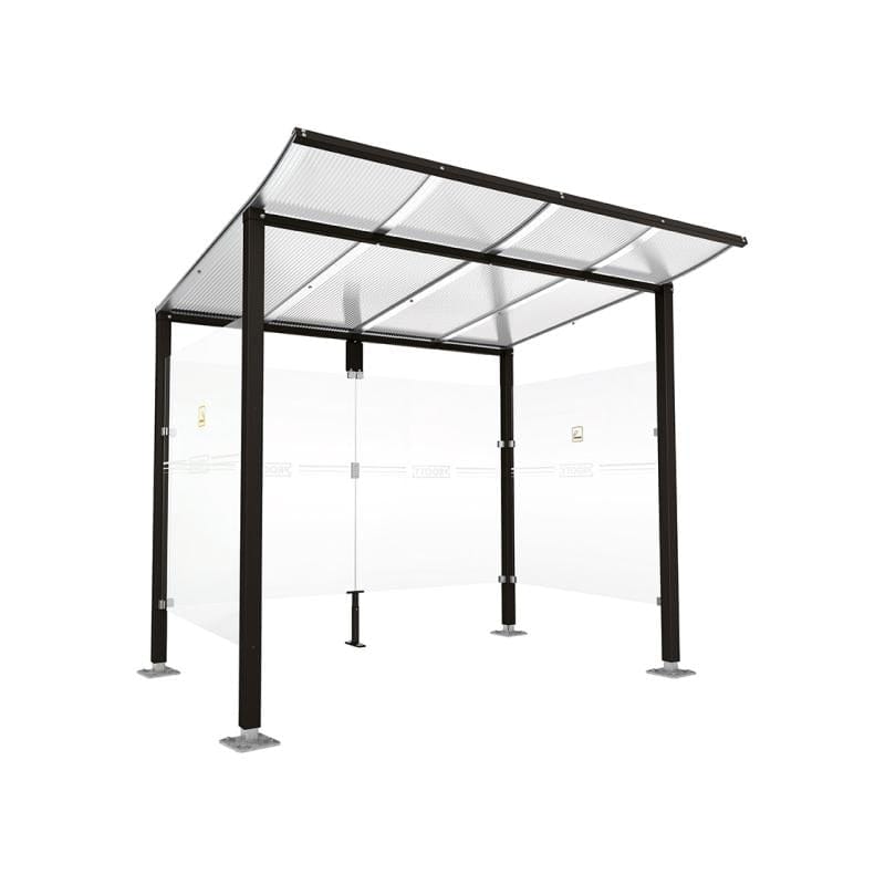 Cityscape Direct Modulo Smoking and Vaping Shelter 2500mm wide x 2000mm deep / Black (RAL 9005)