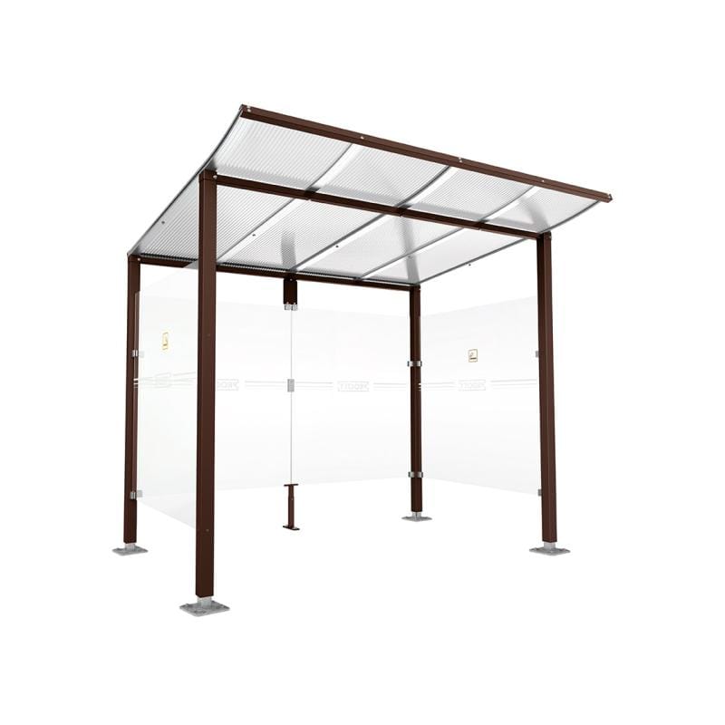 Cityscape Direct Modulo Smoking and Vaping Shelter 2500mm wide x 2000mm deep / Brown (RAL 8017)