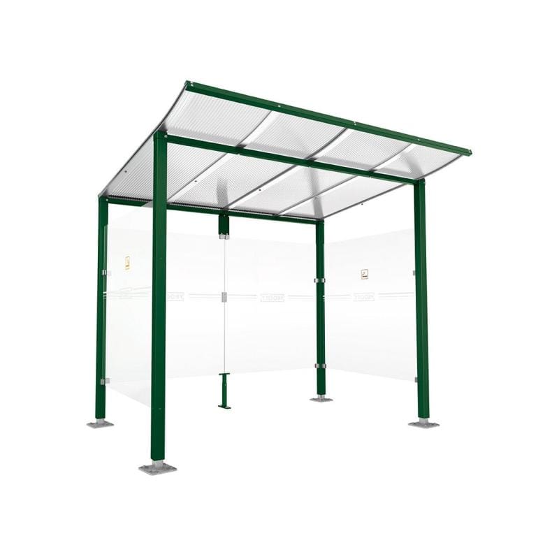 Cityscape Direct Modulo Smoking and Vaping Shelter 2500mm wide x 2000mm deep / Green (RAL 6005)