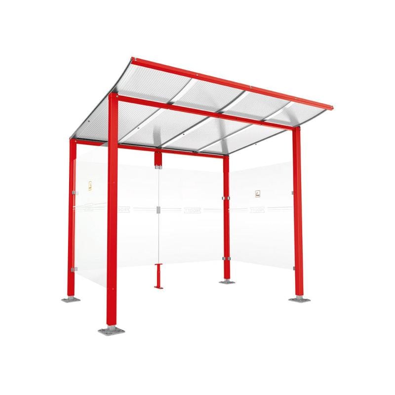 Cityscape Direct Modulo Smoking and Vaping Shelter 2500mm wide x 2000mm deep / Red (RAL 3020)