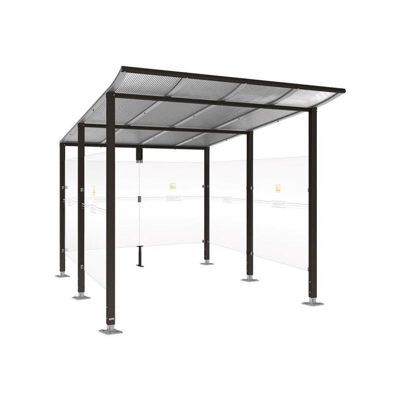 Cityscape Direct Modulo Smoking and Vaping Shelter 2500mm wide x 3400mm deep / Black (RAL 9005)