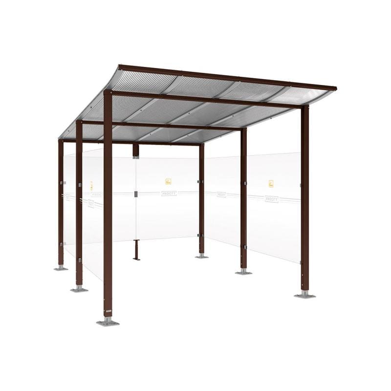 Cityscape Direct Modulo Smoking and Vaping Shelter 2500mm wide x 3400mm deep / Brown (RAL 8017)