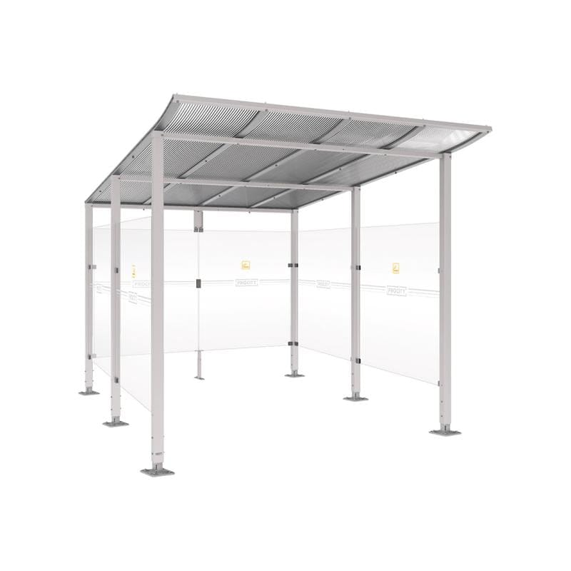 Cityscape Direct Modulo Smoking and Vaping Shelter 2500mm wide x 3400mm deep / Light Grey (RAL 7044)