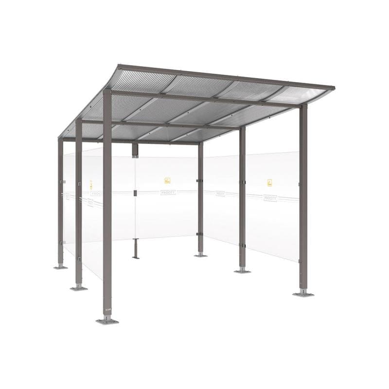 Cityscape Direct Modulo Smoking and Vaping Shelter 2500mm wide x 3400mm deep / Procity Grey