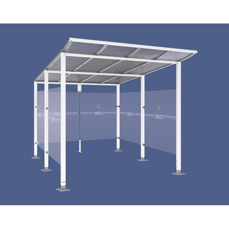 Cityscape Direct Modulo Smoking and Vaping Shelter 2500mm wide x 3400mm deep / White (RAL 9010)