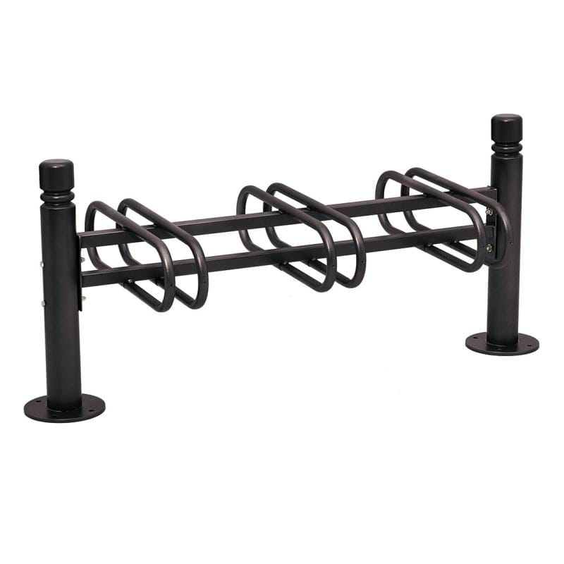 Cityscape Direct Province Bicycle Rack - Double Sided 3 Spaces / Black (RAL 9005) / City