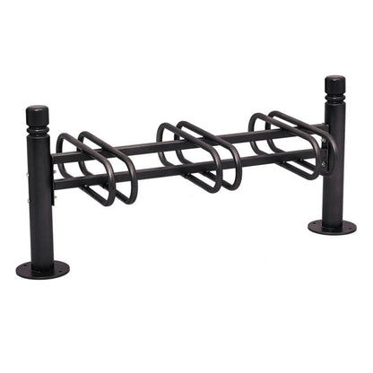 Cityscape Direct Province Bicycle Rack - Double Sided 3 Spaces / Black (RAL 9005) / City