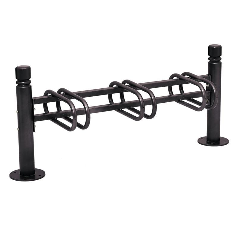 Cityscape Direct Province Bicycle Rack - Single Sided 3 Spaces / Black (RAL 9005) / City