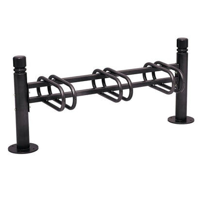 Cityscape Direct Province Bicycle Rack - Single Sided 3 Spaces / Black (RAL 9005) / City