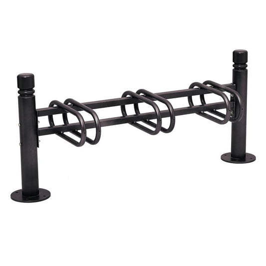 Cityscape Direct Province Bicycle Rack - Single Sided 3 Spaces / Black (RAL 9005) / City