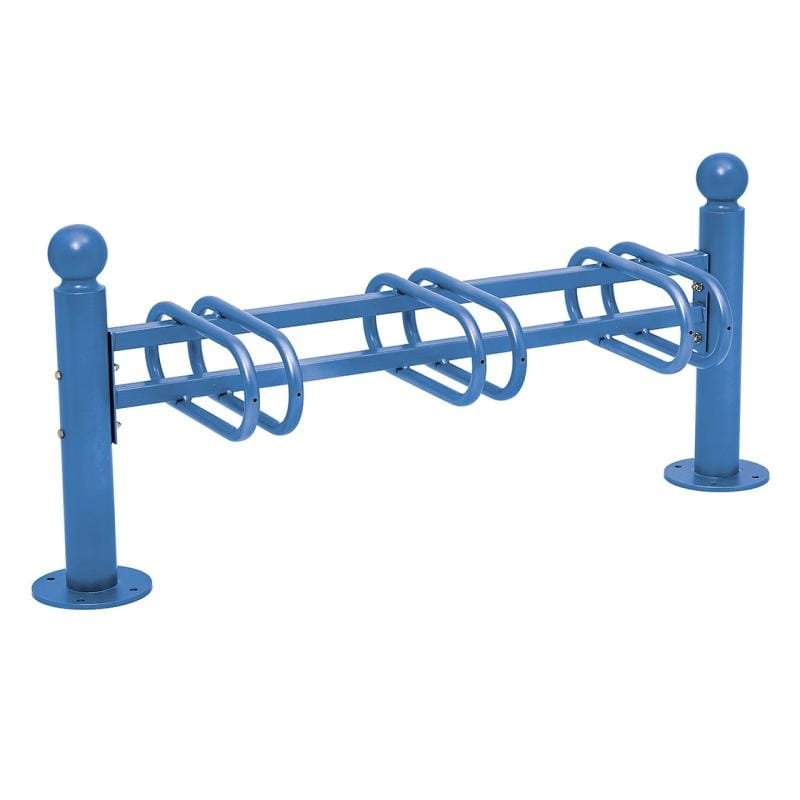 Cityscape Direct Province Bicycle Rack - Single Sided 3 Spaces / Blue (RAL 5010) / Sphere