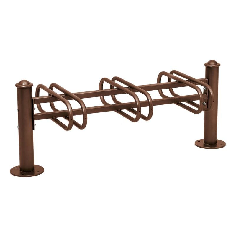 Cityscape Direct Province Bicycle Rack - Double Sided 3 Spaces / Brown (RAL 8017) / Agora