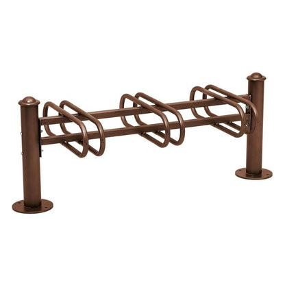 Cityscape Direct Province Bicycle Rack - Double Sided 3 Spaces / Brown (RAL 8017) / Agora