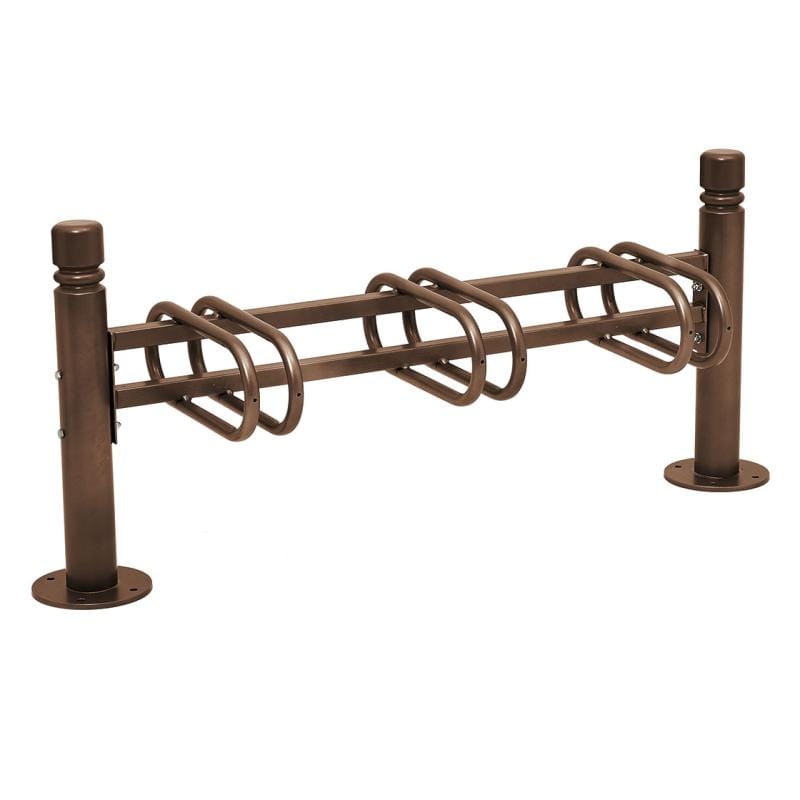 Cityscape Direct Province Bicycle Rack - Single Sided 3 Spaces / Brown (RAL 8017) / City