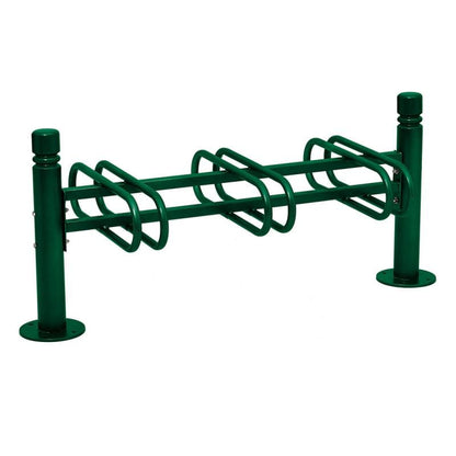 Cityscape Direct Province Bicycle Rack - Double Sided 3 Spaces / Green (RAL 6005) / City