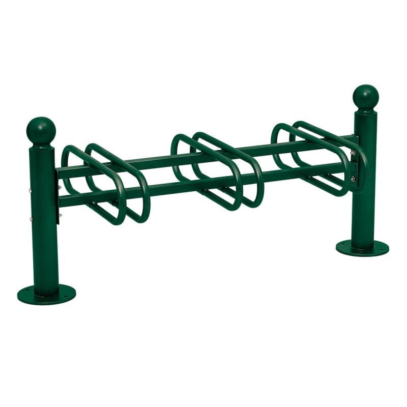 Cityscape Direct Province Bicycle Rack - Double Sided 3 Spaces / Green (RAL 6005) / Sphere