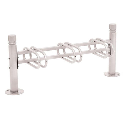Cityscape Direct Province Bicycle Rack - Single Sided 3 Spaces / Light Grey (RAL 7044) / City