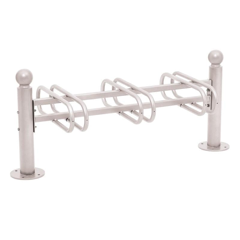 Cityscape Direct Province Bicycle Rack - Double Sided 3 Spaces / Light Grey (RAL 7044) / Sphere