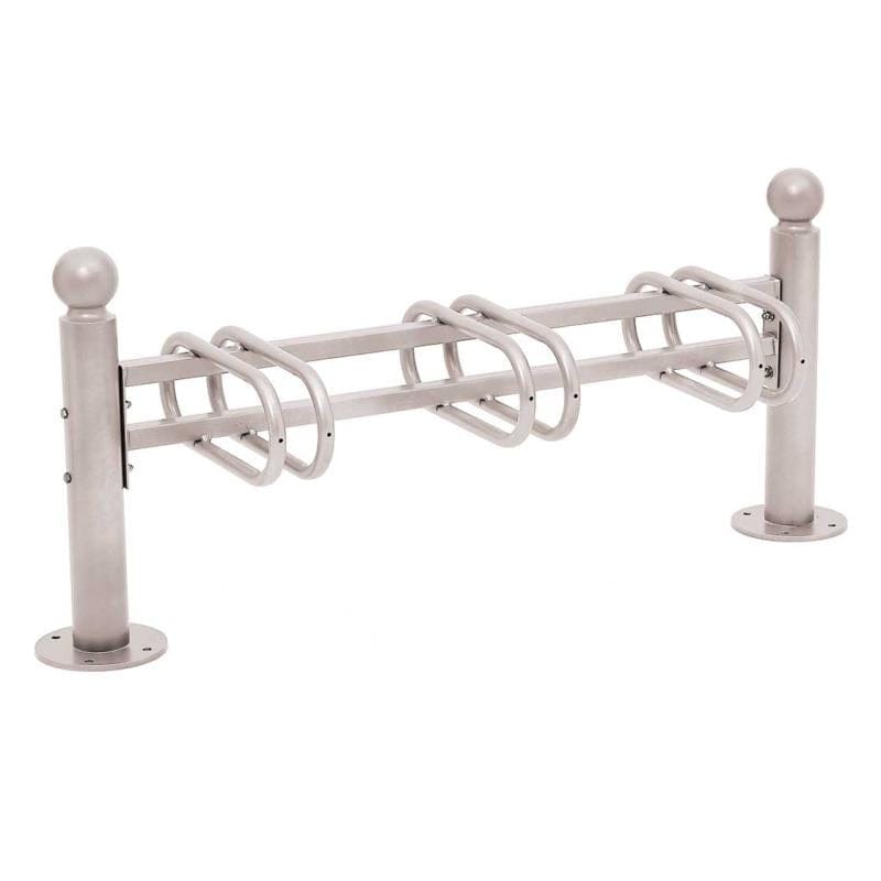 Cityscape Direct Province Bicycle Rack - Single Sided 3 Spaces / Light Grey (RAL 7044) / Sphere