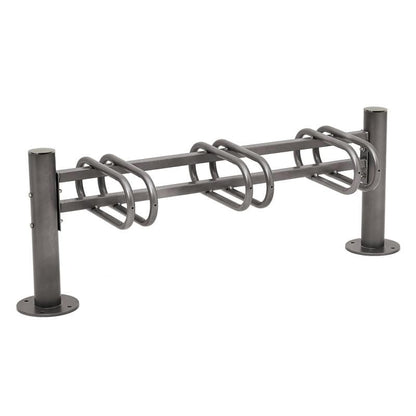 Cityscape Direct Province Bicycle Rack - Single Sided 3 Spaces / Procity Grey / Brushed Steel
