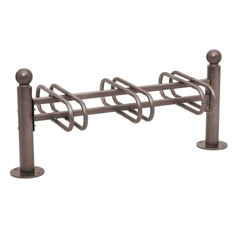 Cityscape Direct Province Bicycle Rack - Double Sided 3 Spaces / Procity Grey / Sphere