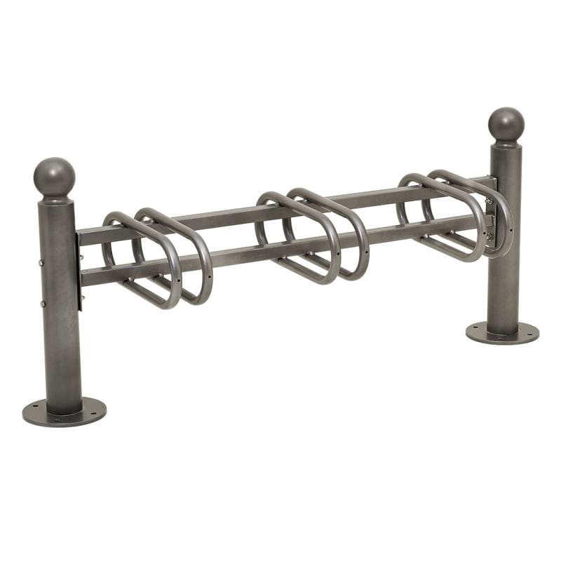 Cityscape Direct Province Bicycle Rack - Single Sided 3 Spaces / Procity Grey / Sphere