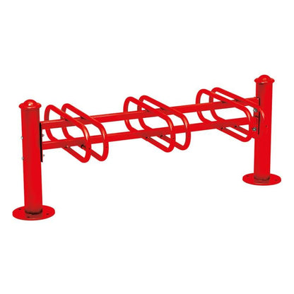 Cityscape Direct Province Bicycle Rack - Double Sided 3 Spaces / Red (RAL 3020) / Agora