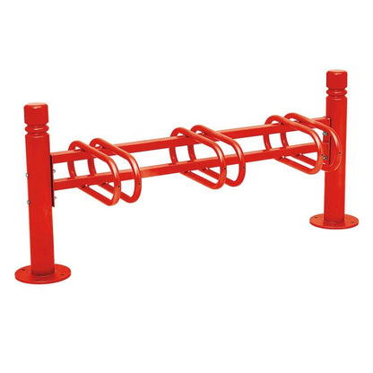 Cityscape Direct Province Bicycle Rack - Single Sided 3 Spaces / Red (RAL 3020) / City