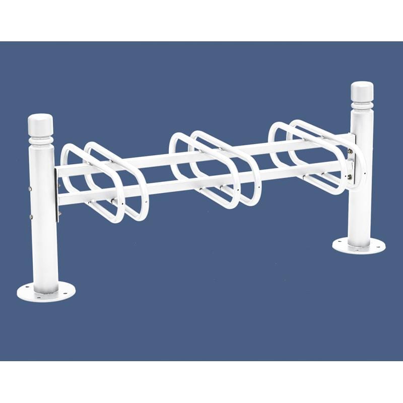 Cityscape Direct Province Bicycle Rack - Double Sided 3 Spaces / White (RAL 9010) / City