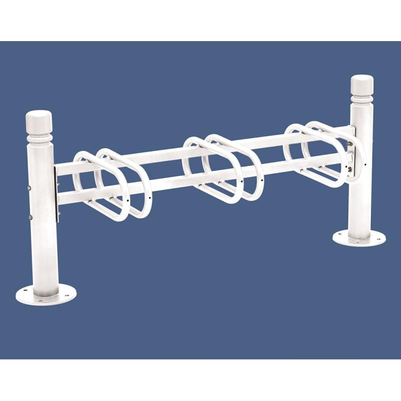 Cityscape Direct Province Bicycle Rack - Single Sided 3 Spaces / White (RAL 9010) / City
