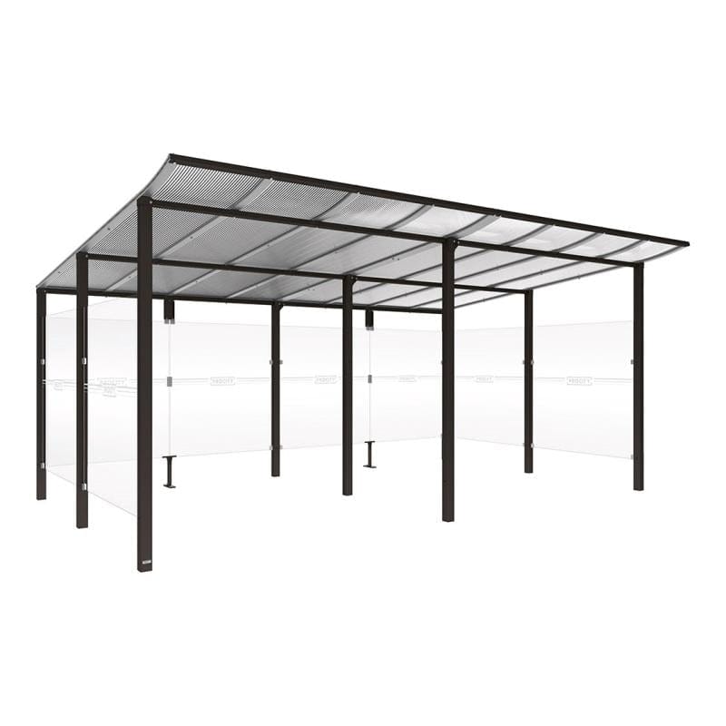 Cityscape Direct Modulo Bicycle Shelter 3400mm / Black (RAL 9005) / Single + Extension Unit (Full Cladding)