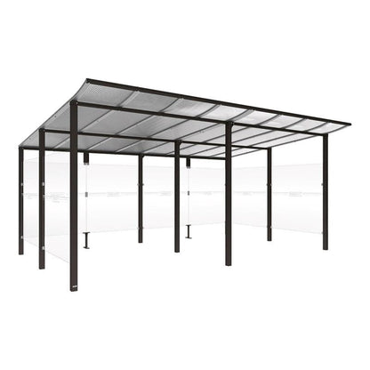 Cityscape Direct Modulo Bicycle Shelter 3400mm / Black (RAL 9005) / Single + Extension Unit (Full Cladding)