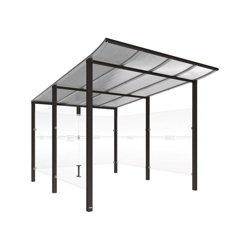 Cityscape Direct Modulo Bicycle Shelter 3400mm / Black (RAL 9005) / Single Unit (Full Cladding)
