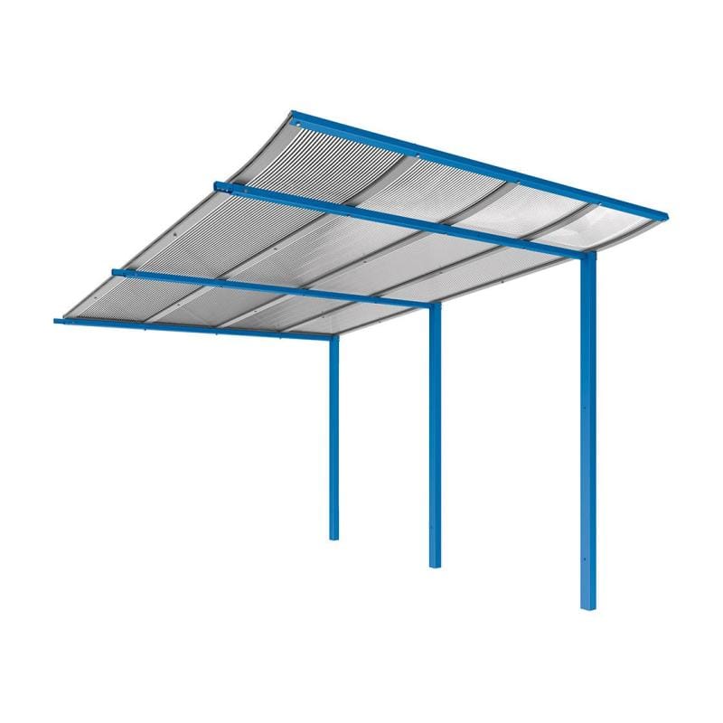 Cityscape Direct Modulo Bicycle Shelter 3400mm / Blue (RAL 5010) / Single + Extension Unit (No Cladding)