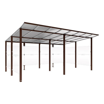 Cityscape Direct Modulo Bicycle Shelter 3400mm / Brown (RAL 8017) / Single + Extension Unit (Full Cladding)
