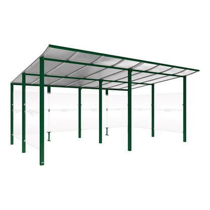Cityscape Direct Modulo Bicycle Shelter 3400mm / Green (RAL 6005) / Single + Extension Unit (Full Cladding)