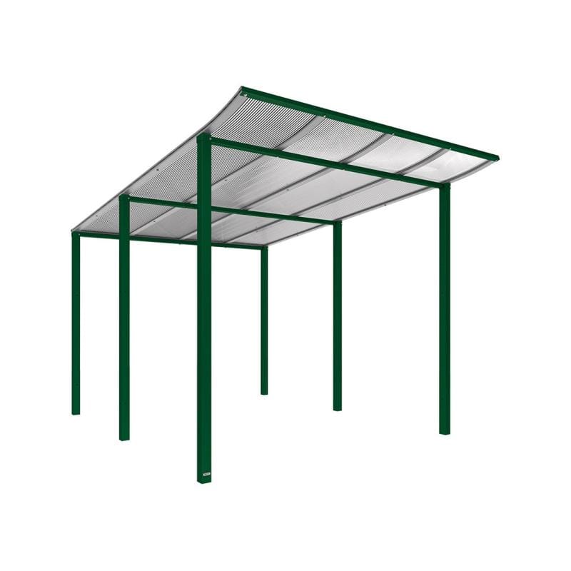 Cityscape Direct Modulo Bicycle Shelter 3400mm / Green (RAL 6005) / Single Unit (No Cladding)