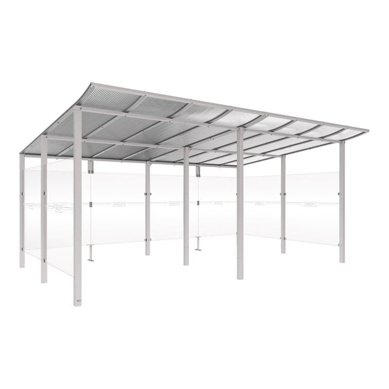 Cityscape Direct Modulo Bicycle Shelter 3400mm / Light Grey (RAL 7044) / Single + Extension Unit (Full Cladding)