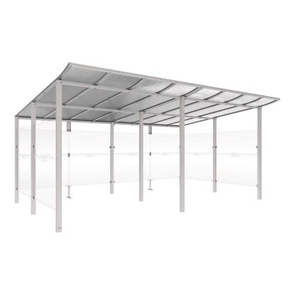 Cityscape Direct Modulo Bicycle Shelter 3400mm / Light Grey (RAL 7044) / Single + Extension Unit (Full Cladding)