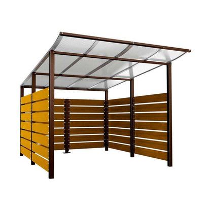 Cityscape Direct Modulo Wheelie Bin Enclosure (2500mm Wide) 3400mm / Light Oak / Brown (RAL 8017)