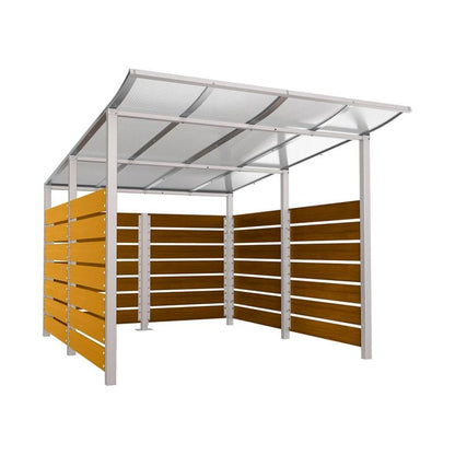 Cityscape Direct Modulo Wheelie Bin Enclosure (2500mm Wide) 3400mm / Light Oak / Light Grey (RAL 7044)