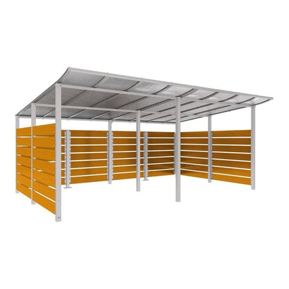 Cityscape Direct Modulo Wheelie Bin Enclosure (5000mm Wide) 3400mm / Light Oak / Light Grey (RAL 7044)