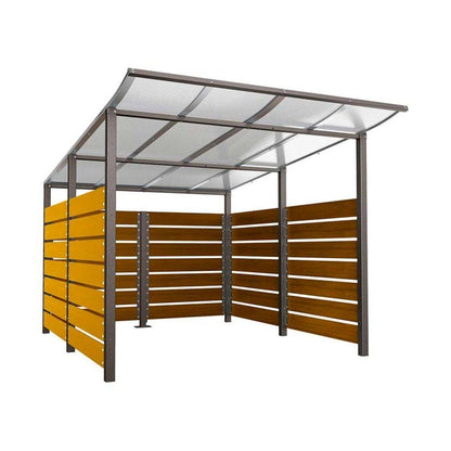 Cityscape Direct Modulo Wheelie Bin Enclosure (2500mm Wide) 3400mm / Light Oak / Procity Grey