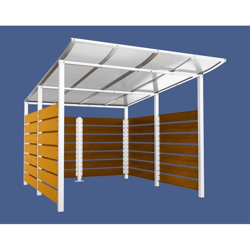 Cityscape Direct Modulo Wheelie Bin Enclosure (2500mm Wide) 3400mm / Light Oak / White (RAL 9010)