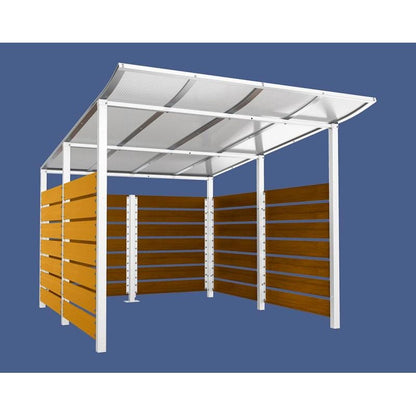 Cityscape Direct Modulo Wheelie Bin Enclosure (2500mm Wide) 3400mm / Light Oak / White (RAL 9010)