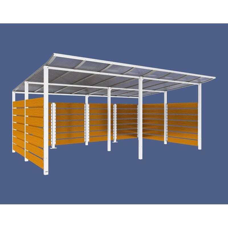 Cityscape Direct Modulo Wheelie Bin Enclosure (5000mm Wide) 3400mm / Light Oak / White (RAL 9010)