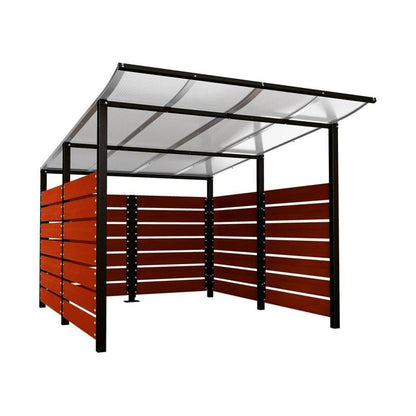 Cityscape Direct Modulo Wheelie Bin Enclosure (2500mm Wide) 3400mm / Mahogany / Black (RAL 9005)