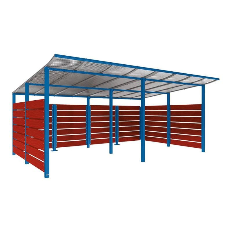 Cityscape Direct Modulo Wheelie Bin Enclosure (5000mm Wide) 3400mm / Mahogany / Blue (RAL 5010)