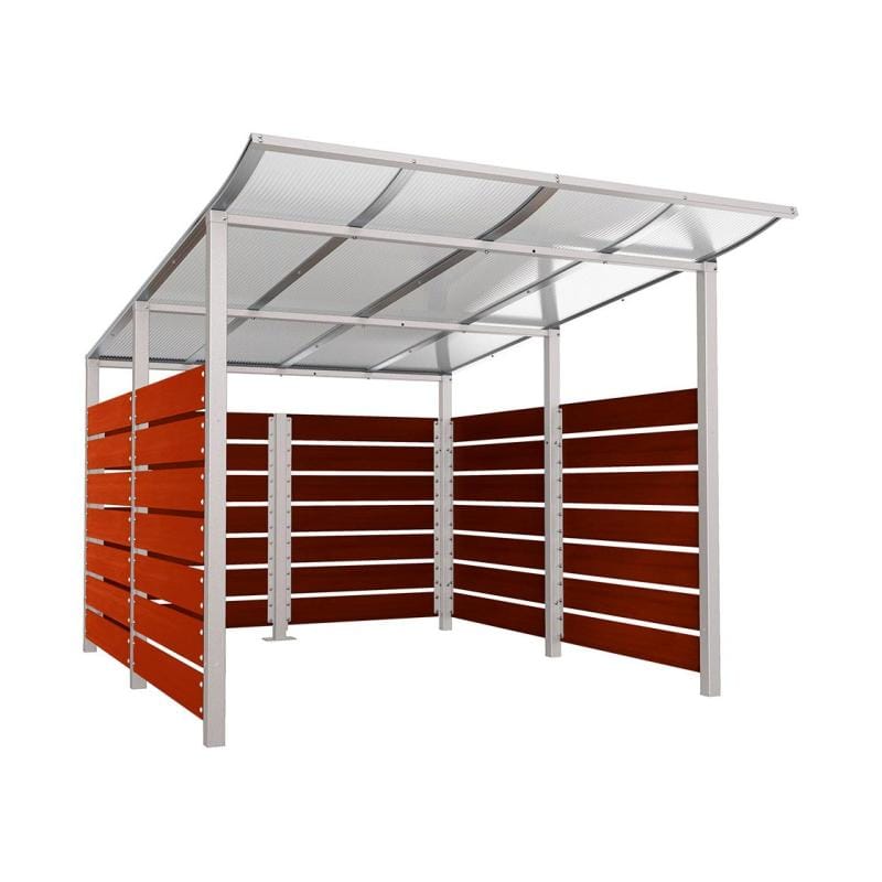 Cityscape Direct Modulo Wheelie Bin Enclosure (2500mm Wide) 3400mm / Mahogany / Light Grey (RAL 7044)